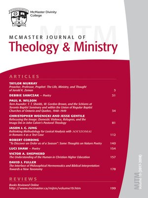 cover image of McMaster Journal of Theology and Ministry
